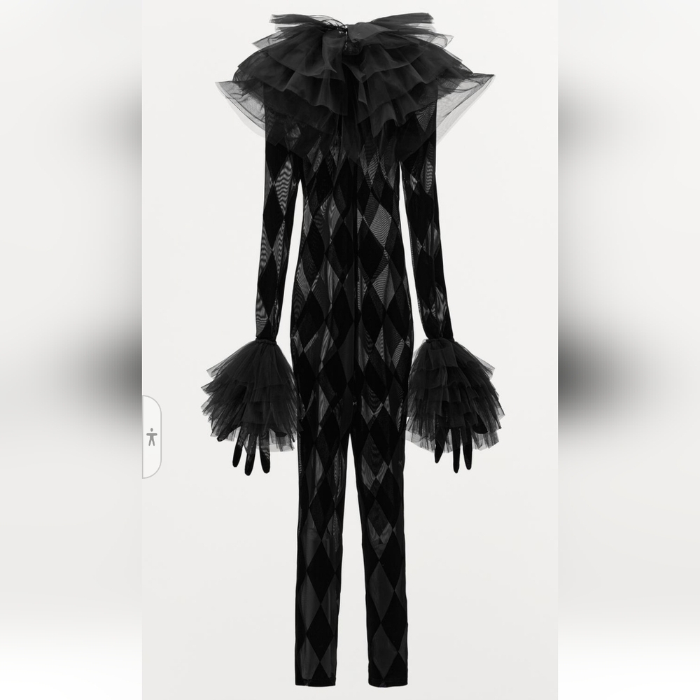 Long Argyle Tulle Jumpsuit